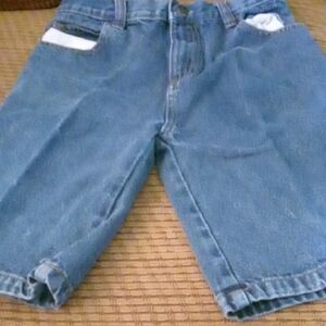 Kids Blue Denim Shorts Size 7 Good Condition